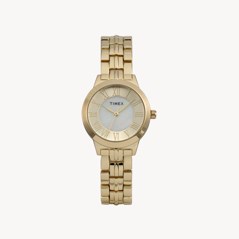 TIMEX Women’s Gold Tone Case & Bracelet with Gold Dial TW2Y38600 | Elegant Watch - Image 1