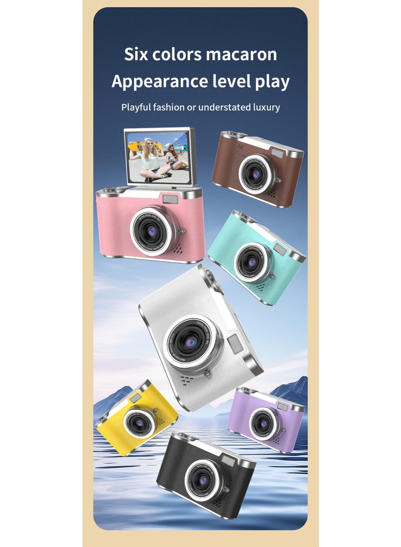 Generic 4K CCD Digital Zoom Student Camera 48MP Portable Selfie God 180 ° Flip Screen+64G SD Card Free Gift  - Image 2