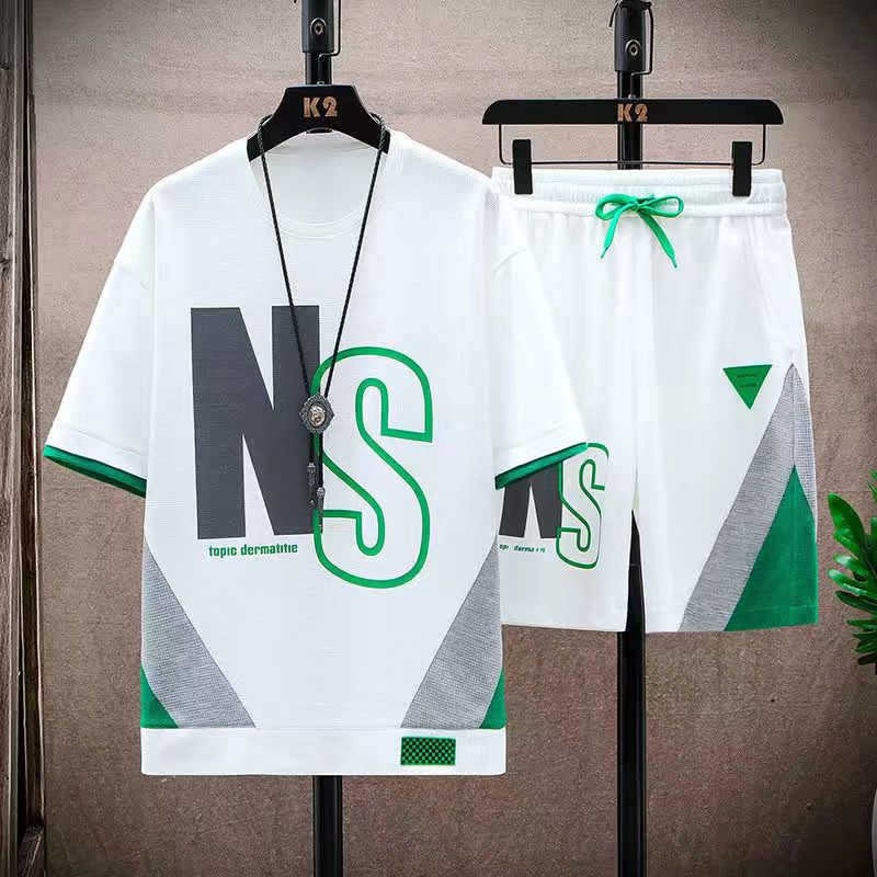 Short-Sleeved T-Shirt Men'S Youth Sports Suit Trendy Casual Shorts Youth Summer Wear - Image 3