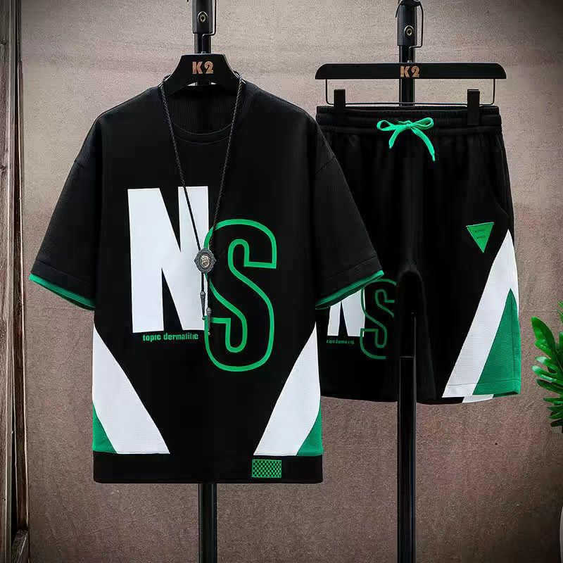 Short-Sleeved T-Shirt Men'S Youth Sports Suit Trendy Casual Shorts Youth Summer Wear - Image 2