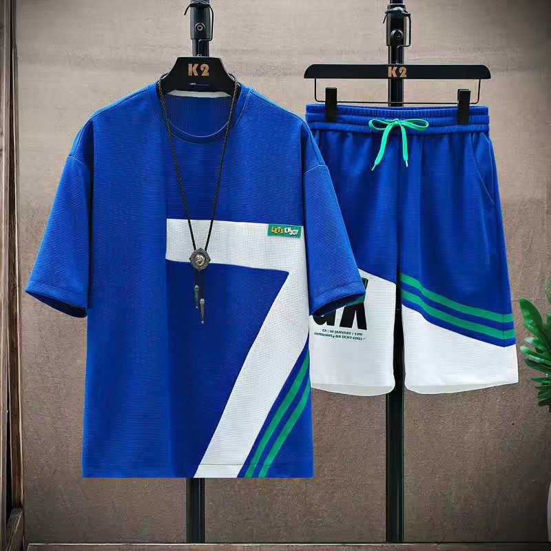 Short-Sleeved T-Shirt Men'S Youth Sports Suit Trendy Casual Shorts Youth Summer Wear - Image 4