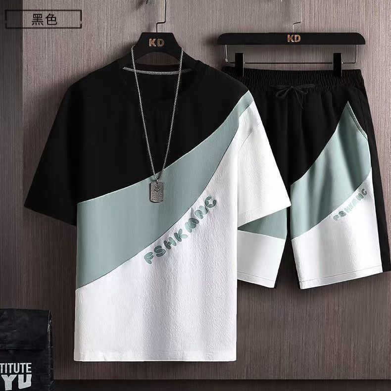 Short-Sleeved T-Shirt Men'S Youth Sports Suit Trendy Casual Shorts Youth Summer Wear - Image 1