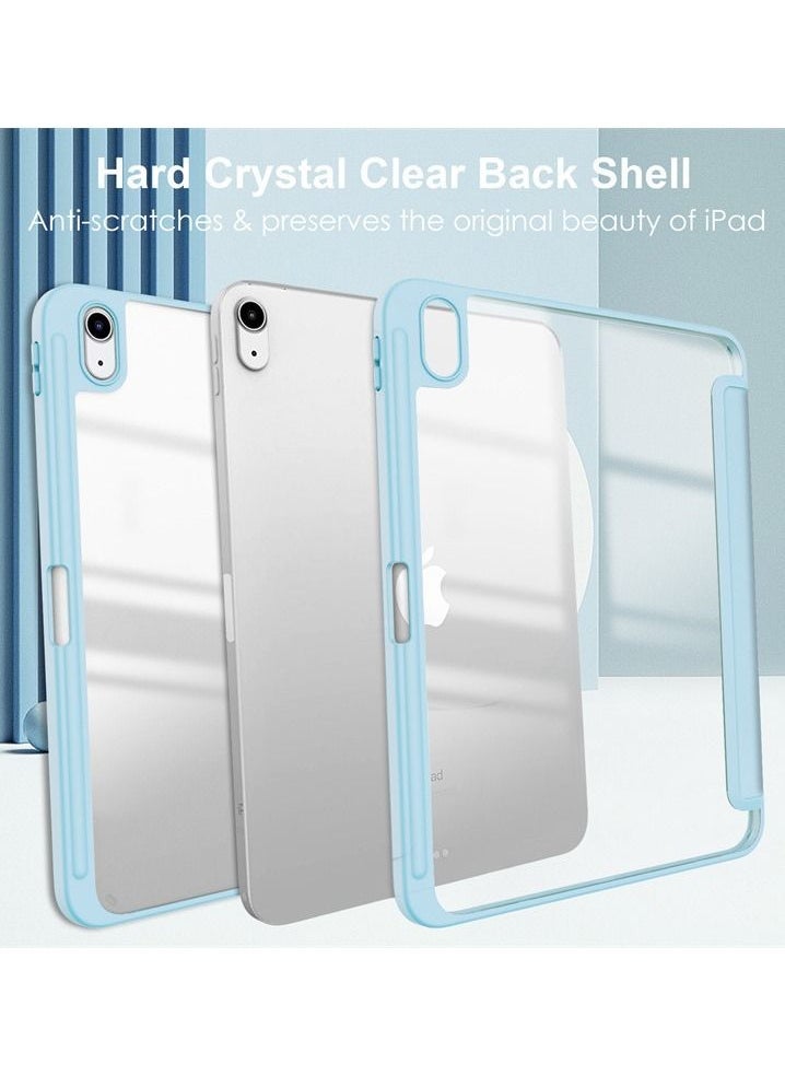 Acrylic Case for iPad 10th Generation 10.9 inch with Pencil Holder, Clear Transparent Case with Auto Wake/Sleep Blue - Image 5
