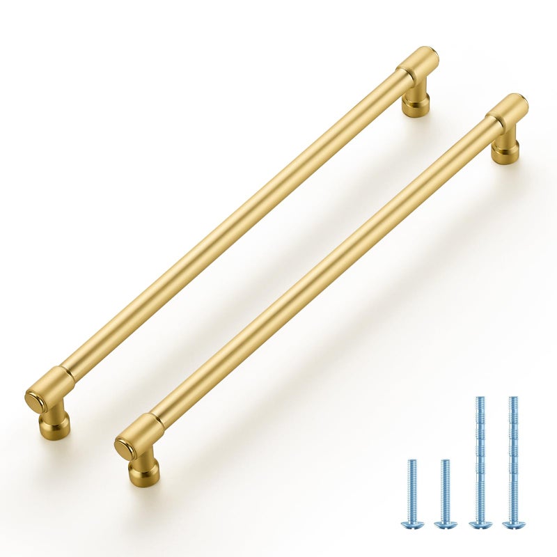 JOY DECOR 5 Pack 10 Inch Brushed Gold Cabinet Handles Modern Dresser Drawer Pulls Kitchen Cabinet Hardware for Cupboard Door Handles - Image 2