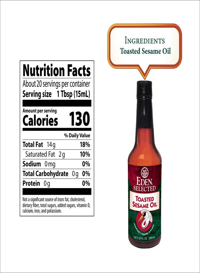 Eden Toasted Sesame Oil, Unrefined, Expeller Pressed, Product of Japan, Non-GMO, 10 fl oz - Image 2