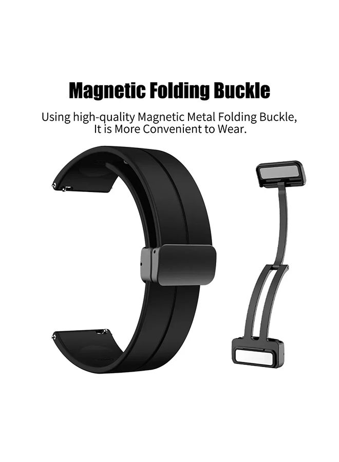 DUSALA Silicone Watch Band For CMF by Nothing Watch Pro/Watch Pro 2 Watchband Bracelet,Magnetic Folding Buckle Soft Silicone Replacement Straps for Men Women - White - Image 2