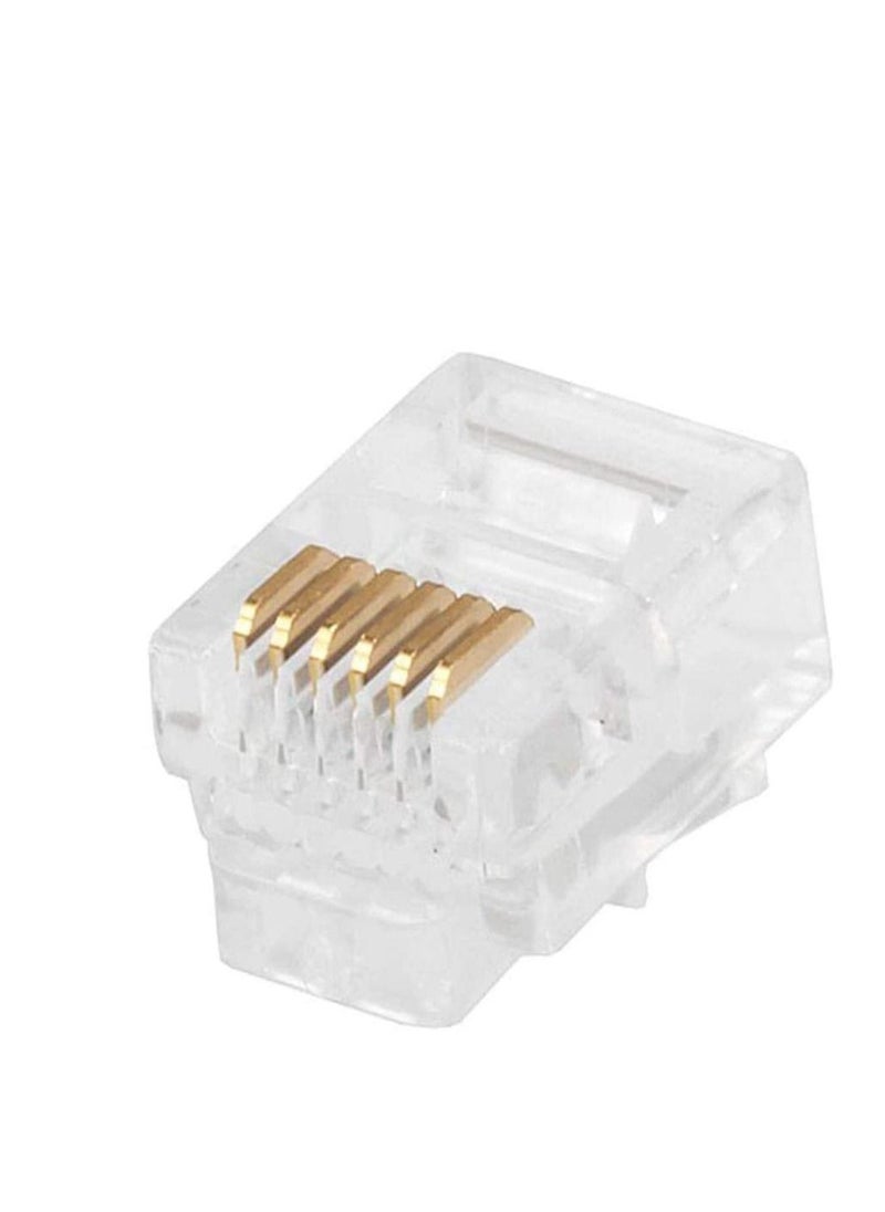 DKURVE - Telephone Plug 6P6C RJ12 Modular Plug Telephone Cord Connector - Pack of 50 - Image 1