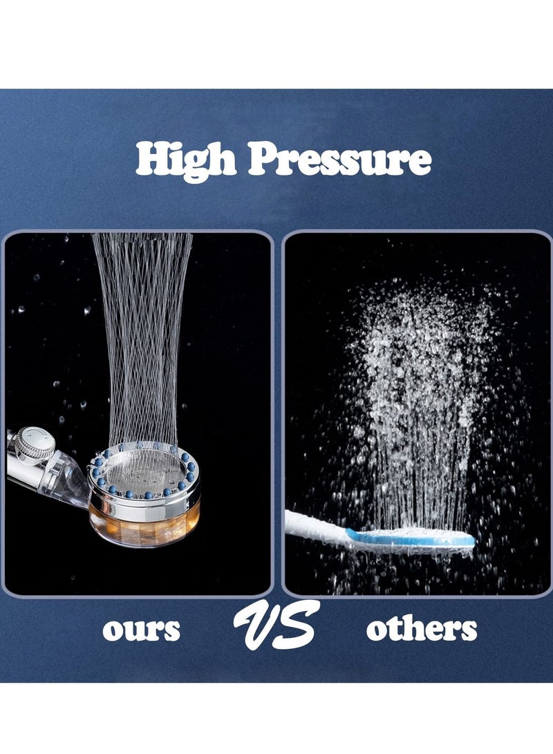SYOSI Shower Head, Shower Head with Hose, Handheld Turbocharged Pressure Propeller Shower, Turbo Spa Massage Shower Head - Image 5