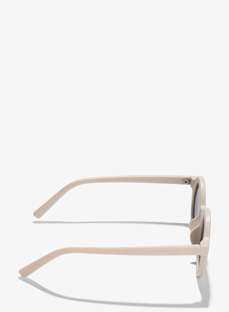 Haute Sauce  Brown Lens White Oval Sunglasses  | Best Price UAE