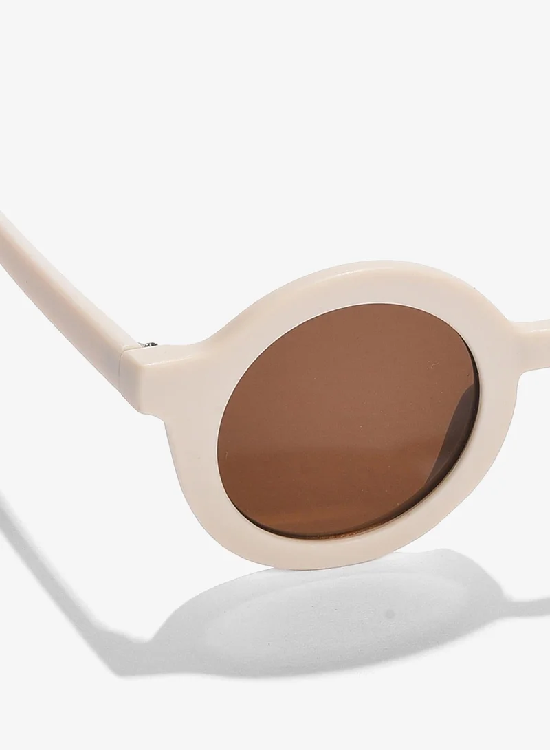 Haute Sauce Brown Lens White Oval Sunglasses
