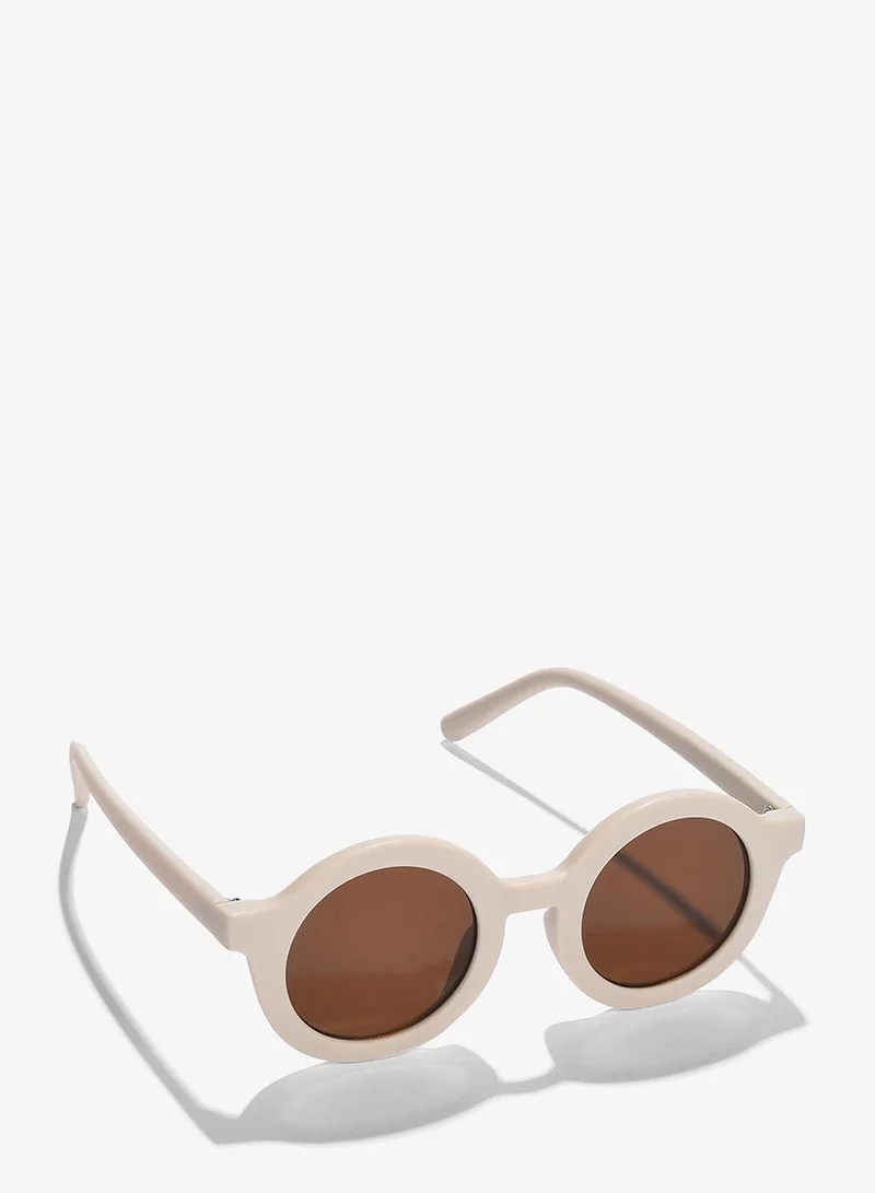 Haute Sauce Brown Lens White Oval Sunglasses