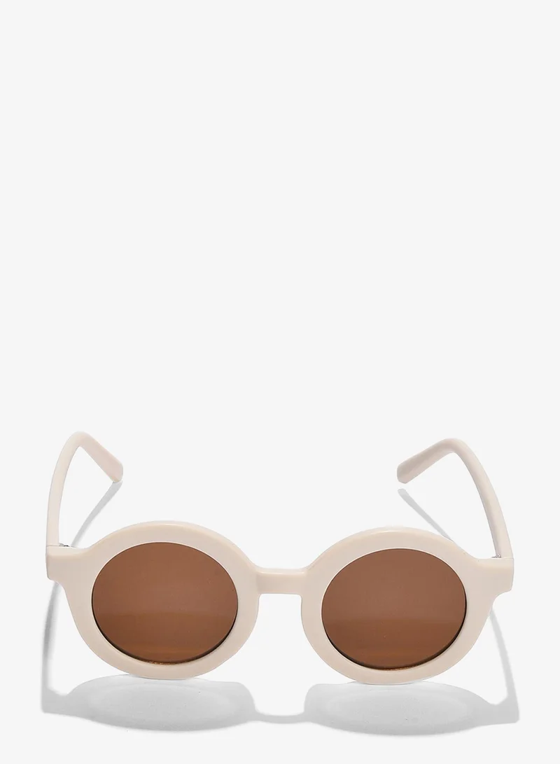 Haute Sauce  Brown Lens White Oval Sunglasses  | Best Price UAE