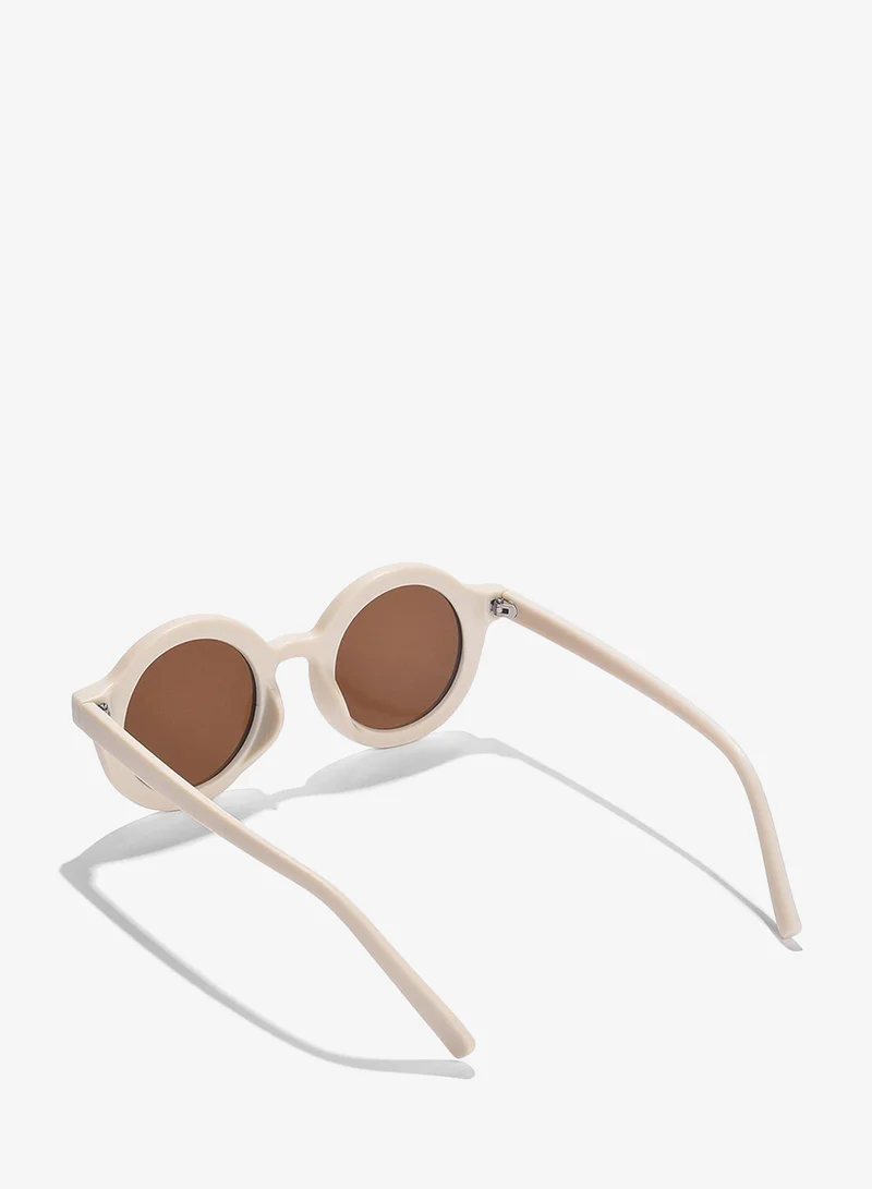Haute Sauce  Brown Lens White Oval Sunglasses  | Best Price UAE