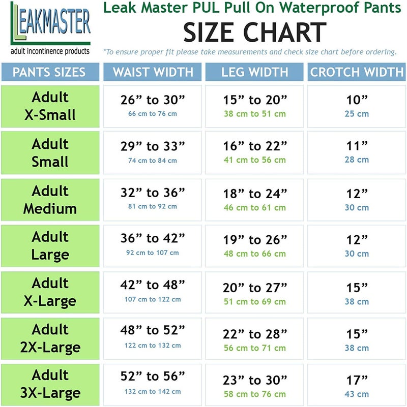 LeakMaster Adult PUL Waterproof Pants - Soft, Quiet, Breathable, Durable Adult Plastic Pants. Generous Cut/Fit for Use with Cloth Diapers - White, Large Best Fits 36-42 Inch Waist (1 Pack) - Image 2
