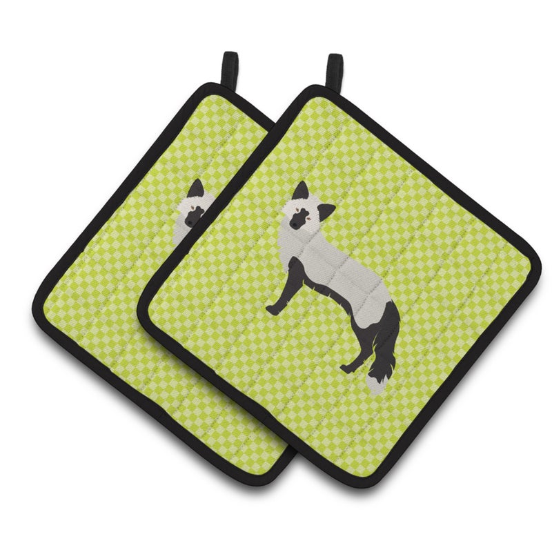 Caroline's Treasures ""Caroline's Treasures Silver Fox Green Decorated Pot Holder  7.5"""" x 7.5"""""" 