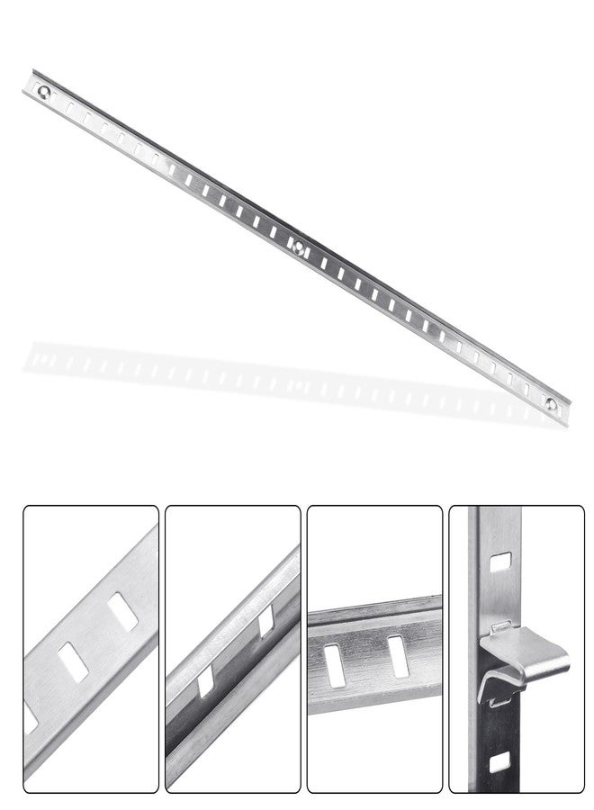 Xadnitu 20 Packs 17 Inches Metal Pilaster Shelf Bracket Rails with Adjustable Shelving Support Clips and Mount Screws for Cabinet, Shelves Storage - Image 4