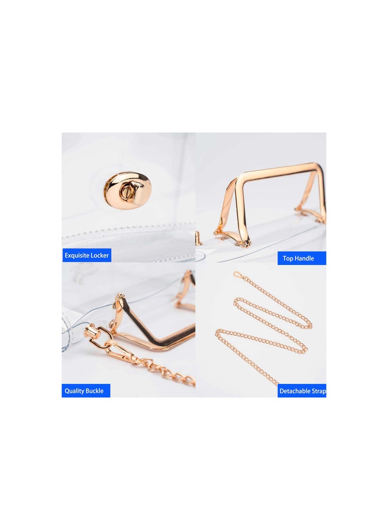 Clear Stadium Purse for Women - Mini Crossbody Bag, Cute See-Through Clutch for Concerts, Sports Events, and Parties. Stadium Approved, Waterproof, Non-Toxic, and Odorless. - Image 4