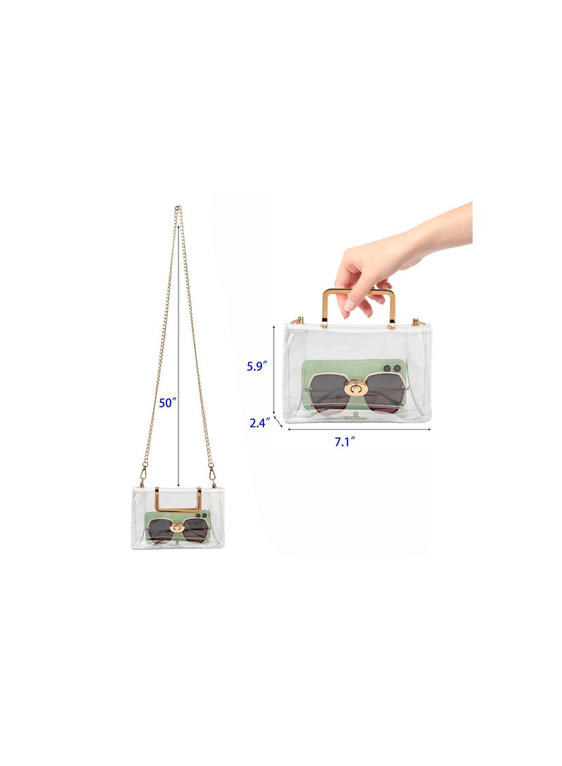 Clear Stadium Purse for Women - Mini Crossbody Bag, Cute See-Through Clutch for Concerts, Sports Events, and Parties. Stadium Approved, Waterproof, Non-Toxic, and Odorless. - Image 3