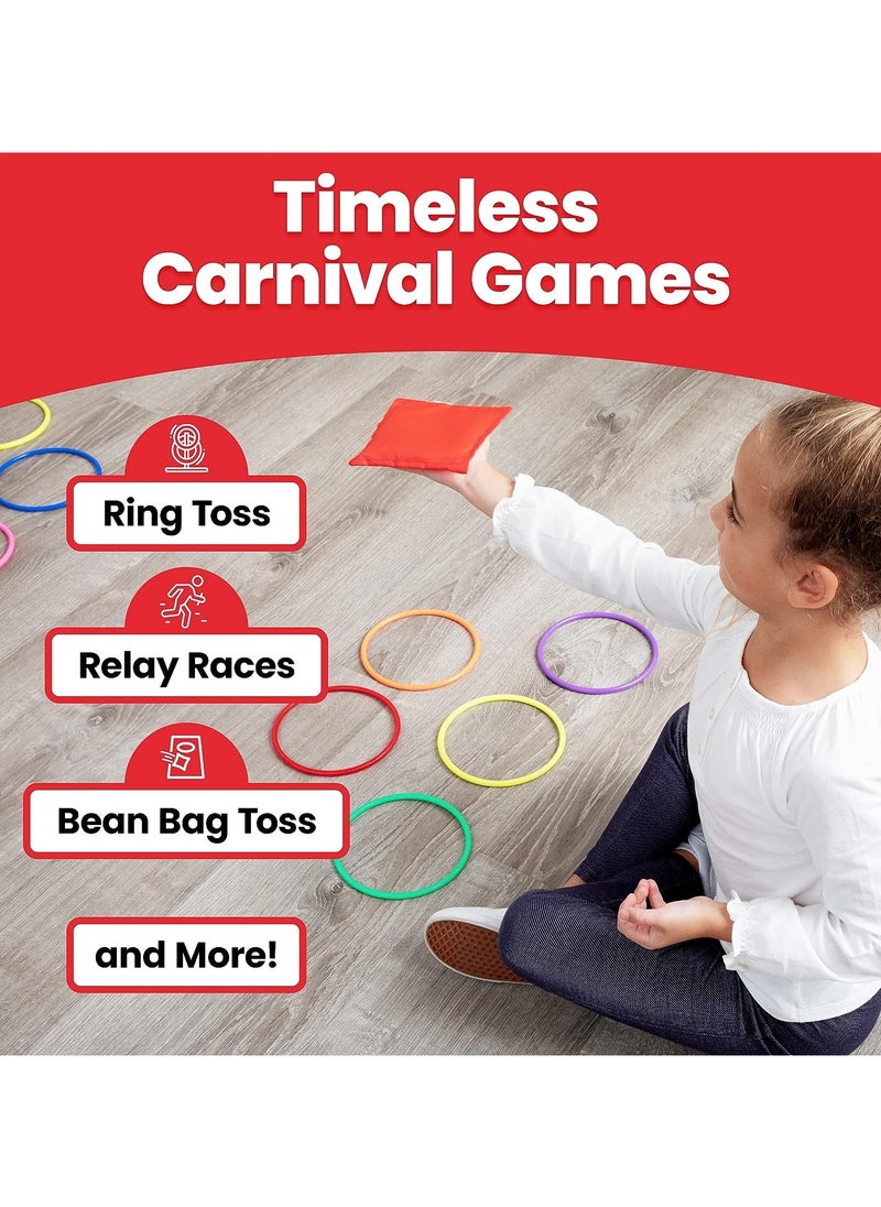 Generic Carnival Games Outdoor Set - 25Pcs Soft Plastic Cones Bean Bags and Ring Toss Combo Set - Ideal for Indoor and Outdoor Birthday Parties and Backyard Games  - Image 4
