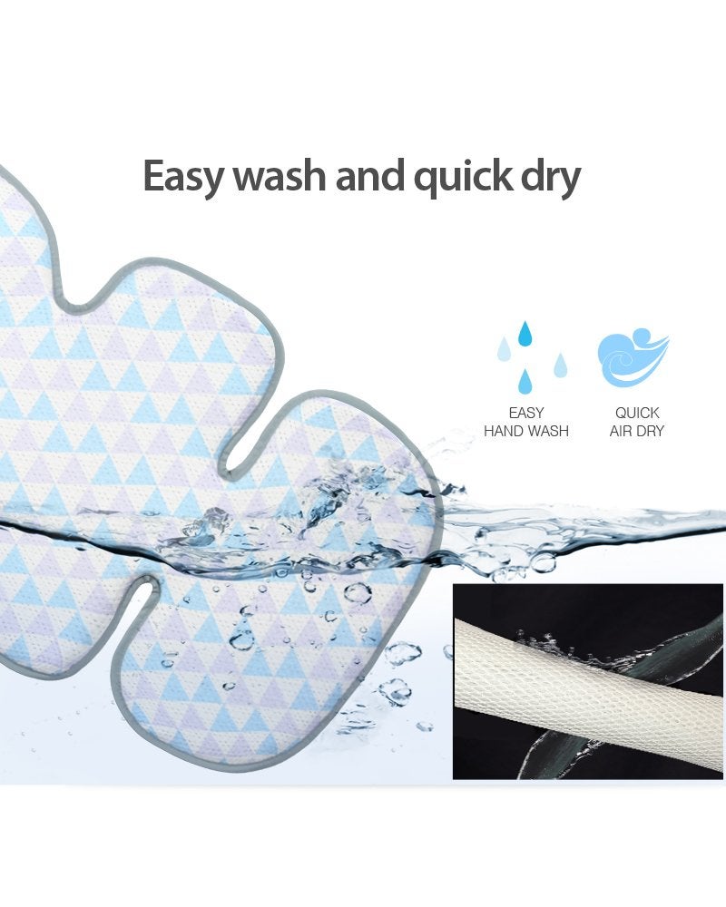 Manito Clean Basic 3D Mesh Seat Pad/Cushion/Liner for Stroller and Car Seat (Triangle Blue/Purple) - Image 5