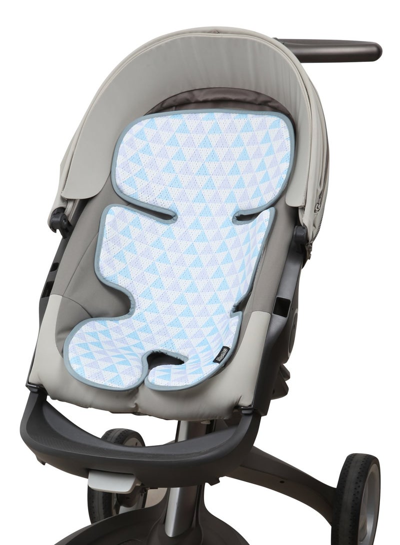 Manito Clean Basic 3D Mesh Seat Pad/Cushion/Liner for Stroller and Car Seat (Triangle Blue/Purple) - Image 2