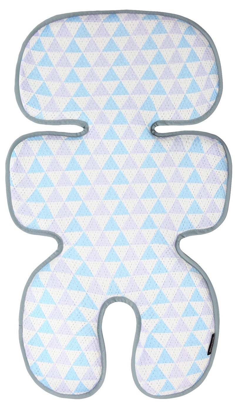 Manito Clean Basic 3D Mesh Seat Pad/Cushion/Liner for Stroller and Car Seat (Triangle Blue/Purple) - Image 1