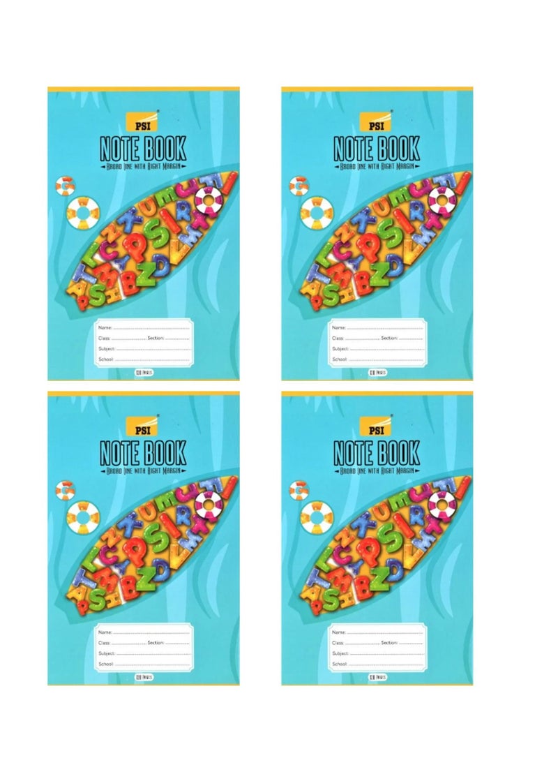 Psi 4-Piece Single Line Exercise Notebook 120 Pages  - Image 1