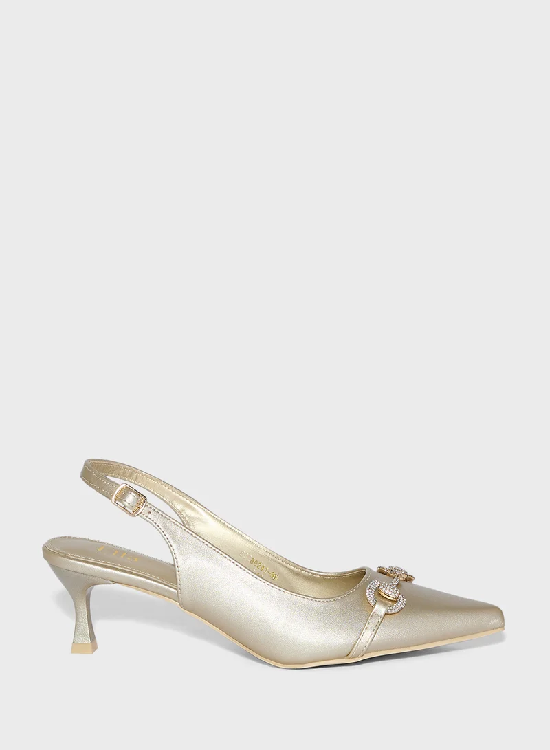 ايلا ليمتد اديشن Horse Bit Diamante Sling Back Pump