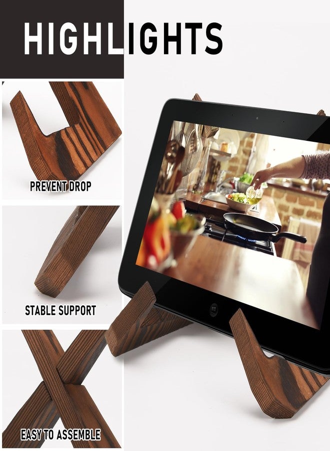 XINYANG Cookbook Stand Rustic Brown, Natural Wood Grain Surface, Detachable for Compact Storage, Decorative Table Top Easel Ideal for Kitchen Counter Use, Holds Cookbooks, Plates & Photos - Image 4