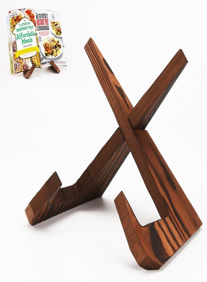 XINYANG Cookbook Stand Rustic Brown, Natural Wood Grain Surface, Detachable for Compact Storage, Decorative Table Top Easel Ideal for Kitchen Counter Use, Holds Cookbooks, Plates & Photos - Image 1