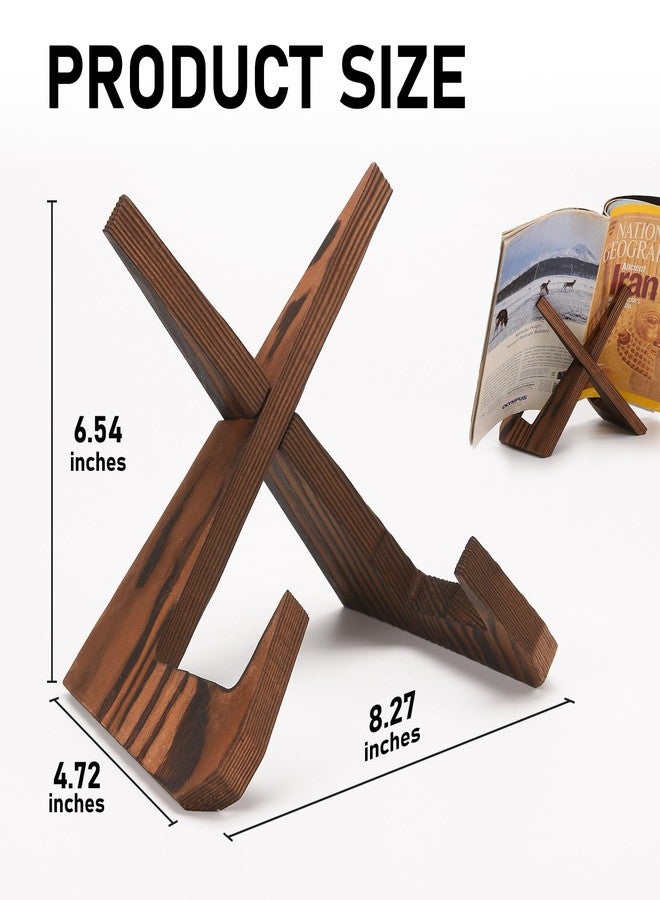 XINYANG Cookbook Stand Rustic Brown, Natural Wood Grain Surface, Detachable for Compact Storage, Decorative Table Top Easel Ideal for Kitchen Counter Use, Holds Cookbooks, Plates & Photos - Image 2