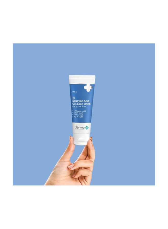 THE derma Co 1% Salicylic Acid Gel Face Wash With Salicylic Acid & Witch Hazel For Active Acne - 100 ml  - Image 3