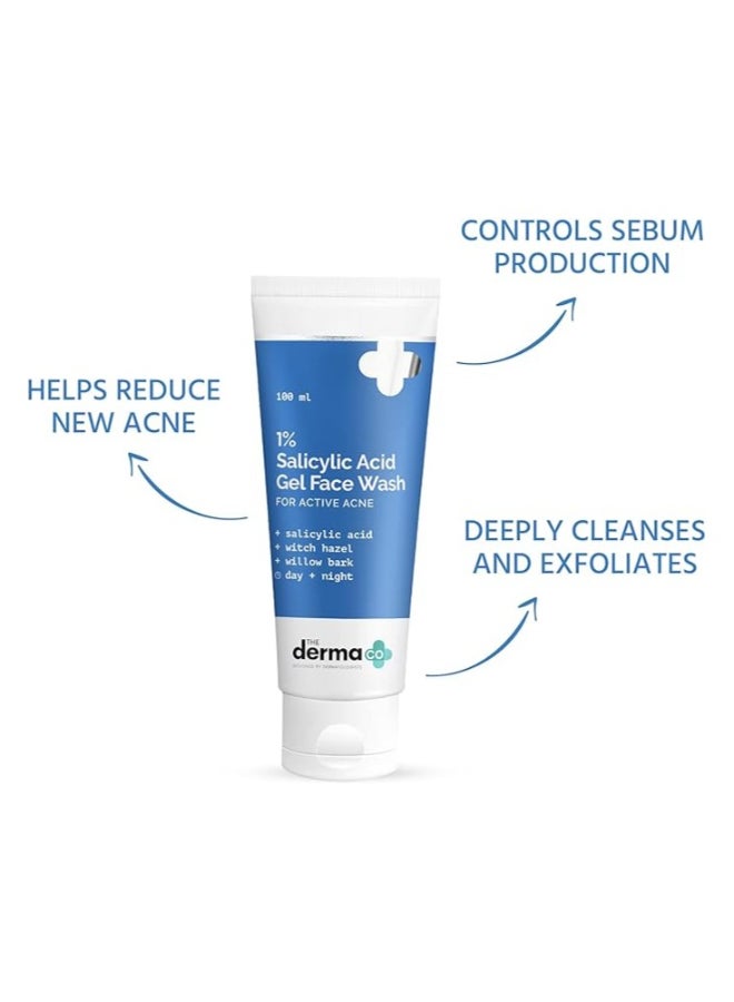 THE derma Co 1% Salicylic Acid Gel Face Wash With Salicylic Acid & Witch Hazel For Active Acne - 100 ml  - Image 5