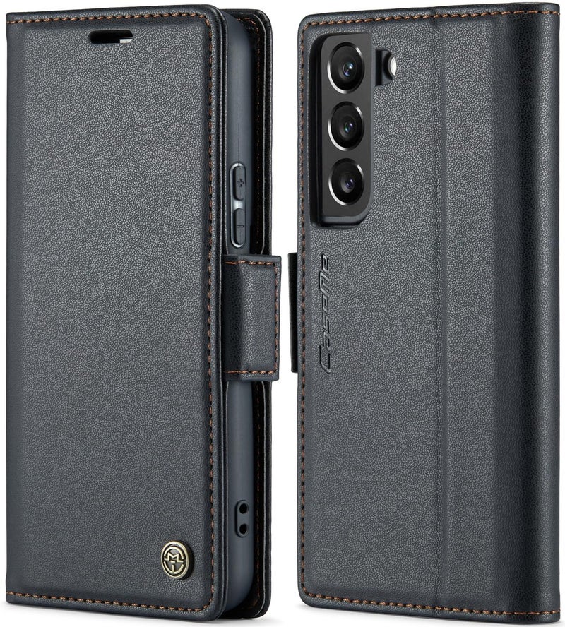 SINIANL for Samsung Galaxy S22 Plus Wallet Case with RFID Blocking, Galaxy S22+ Case Wallet for Men Women Card Holder Magnetic Clasp Kickstand Leather Book Folio Case for Galaxy S22 Plus Black - Image 1