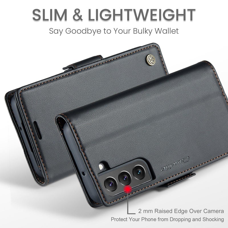 SINIANL for Samsung Galaxy S22 Plus Wallet Case with RFID Blocking, Galaxy S22+ Case Wallet for Men Women Card Holder Magnetic Clasp Kickstand Leather Book Folio Case for Galaxy S22 Plus Black - Image 5