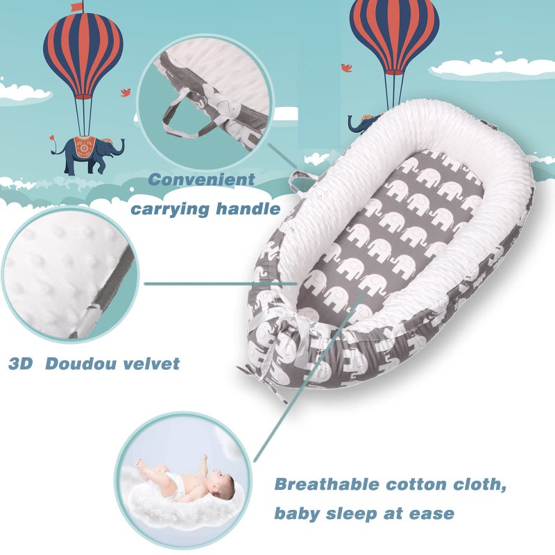EAQ Baby Lounger Baby Nest for Co Sleeping Baby Bassinet Soft Breathable Perfect for Newborn Gift 104% Cotton Napping or Traveling,Newborn Essentials - Image 2