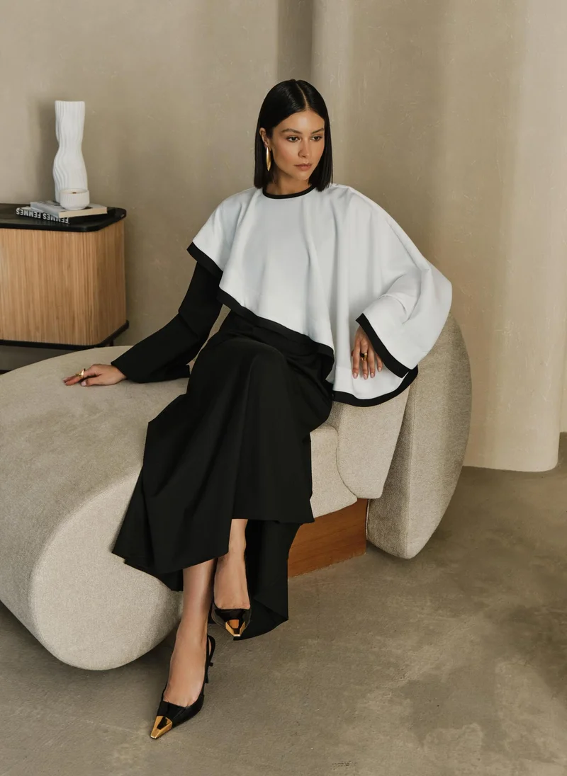 Lichi Maxi dress with contrasting cape