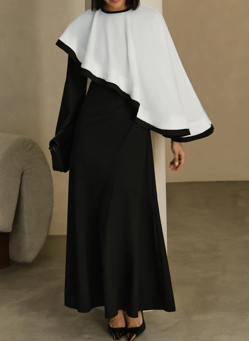 Lichi Maxi dress with contrasting cape