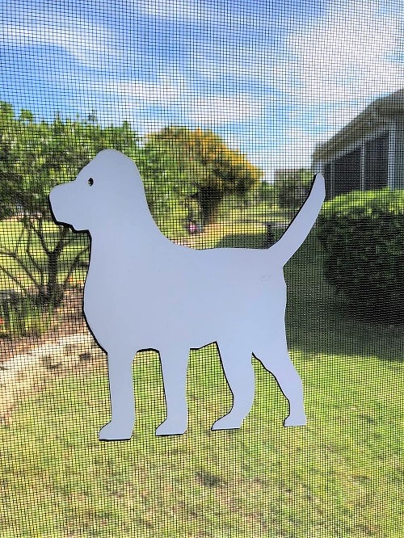DCentral Medium Size Dog Flexible Vinyl Screen Magnet DoubleSided WhiteEasier to See Decorative Helps to Stop Walking into Screens Covers Small Tears for NonRETRACTABLES W 55 x 45