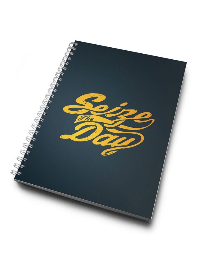 LOUD UNIVERSE Seize the Day Spiral Notebook Yellow And Black Bright Design  - Image 1