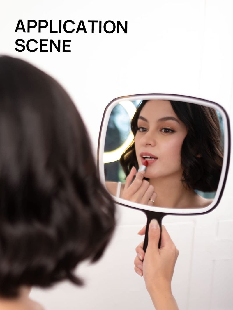 OMIRO Hand Mirror, Extra Large Black Handheld Mirror with Handle, 9" W x 12.4" L - Image 5