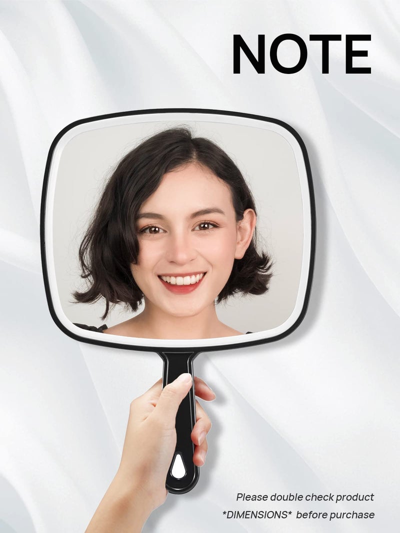 OMIRO Hand Mirror, Extra Large Black Handheld Mirror with Handle, 9" W x 12.4" L - Image 2