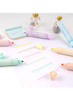 KASTWAVE Candy Shape Highlighters, Chisel Tip Marker Pen, Assorted Color Candy Highlighters, Chisel Tip, Water Based, Quick Dry& Write Smoothly 6 Macaron Colors, for Journaling Planner Notes  - Image 3