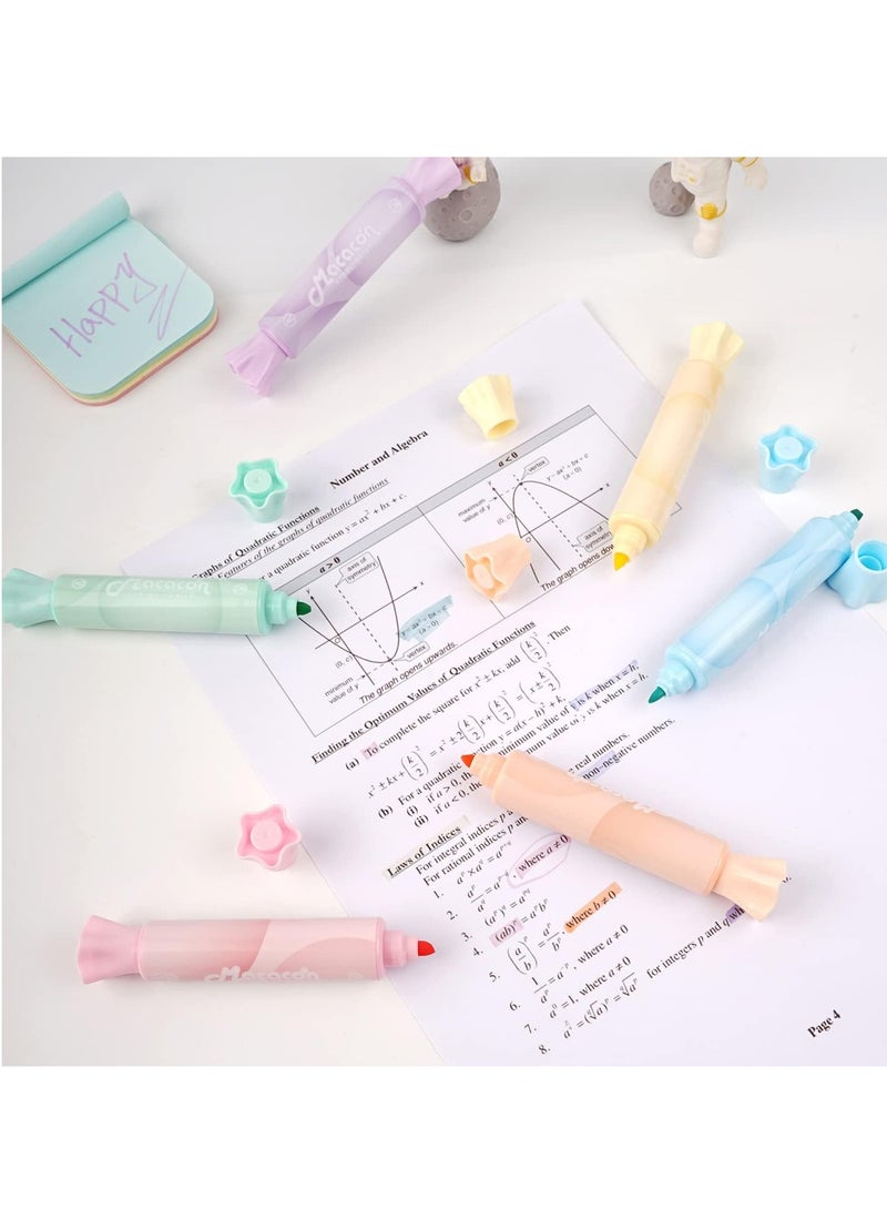 KASTWAVE Candy Shape Highlighters, Chisel Tip Marker Pen, Assorted Color Candy Highlighters, Chisel Tip, Water Based, Quick Dry& Write Smoothly 6 Macaron Colors, for Journaling Planner Notes  - Image 4
