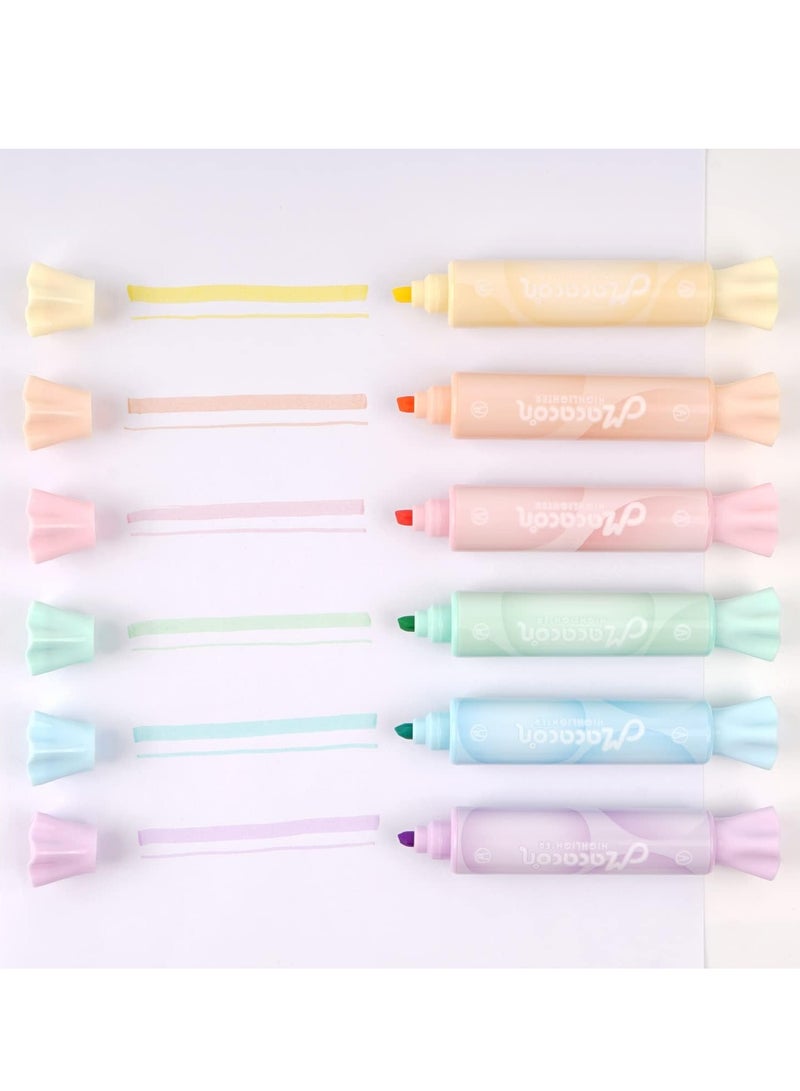 KASTWAVE Candy Shape Highlighters, Chisel Tip Marker Pen, Assorted Color Candy Highlighters, Chisel Tip, Water Based, Quick Dry& Write Smoothly 6 Macaron Colors, for Journaling Planner Notes  - Image 5