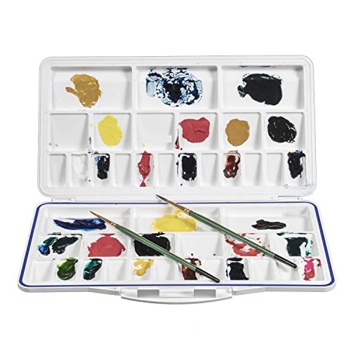 KABEER ART Air Tight Folding Colour Mixing Palette - 21 Paint Well - Image 3