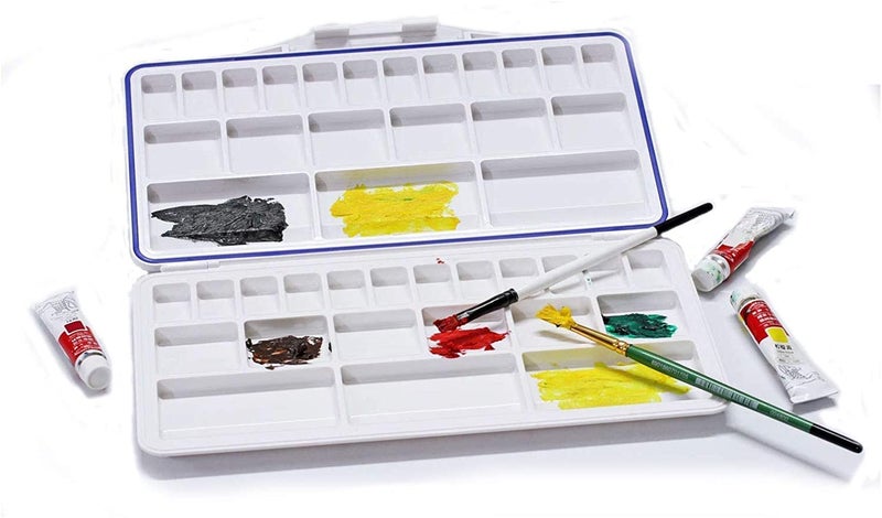 KABEER ART Air Tight Folding Colour Mixing Palette - 21 Paint Well - Image 4