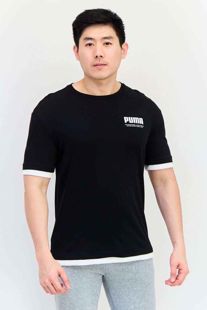 PUMA Men Sportswear Fit Brand Logo Outdoor T-Shirt, Black - Image 1