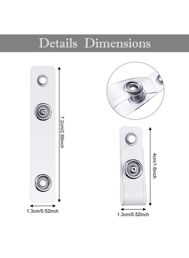 Tenare Clear Id Badge Holder Strap Plastic Badge Strap With Snap And Eyelet Vinyl Badge Clips For Card Holder Lanyards Key Rings (100 Pieces)  - Image 3