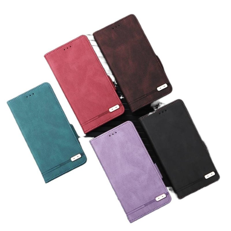 MS غطاء واقي بTPU لـ Redmi Note 15 مع حامل بطاقات ومقاومة بصمات الأصابع مع حامل قائم باللون بني بوظيفة حامل من مادة TPU باللون البني باللون الأحمر - Image 2